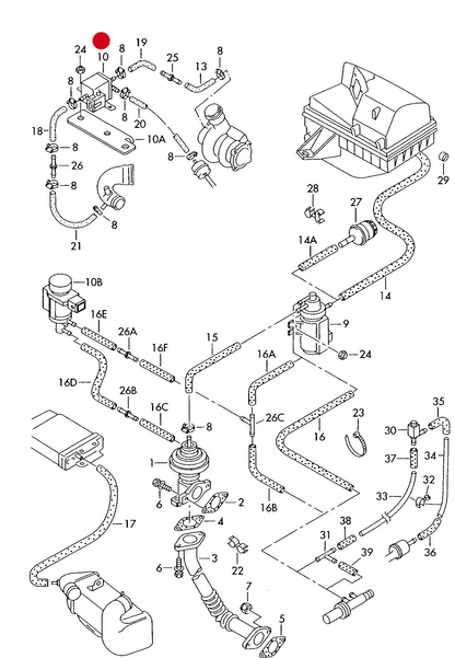 (item 10) 9342 GENUINE N75 Change over valve T4 96>03/LT 97>04 2.5tdi