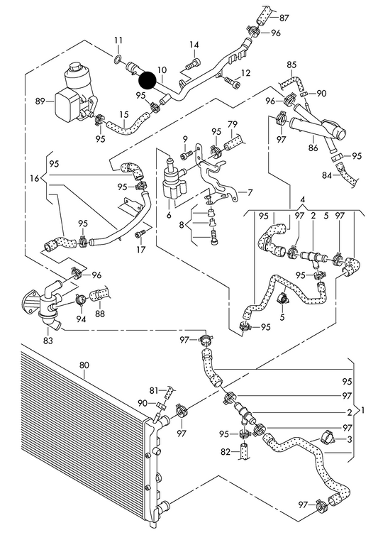 (item 10) 175568 Febi Plastic coolant pipe