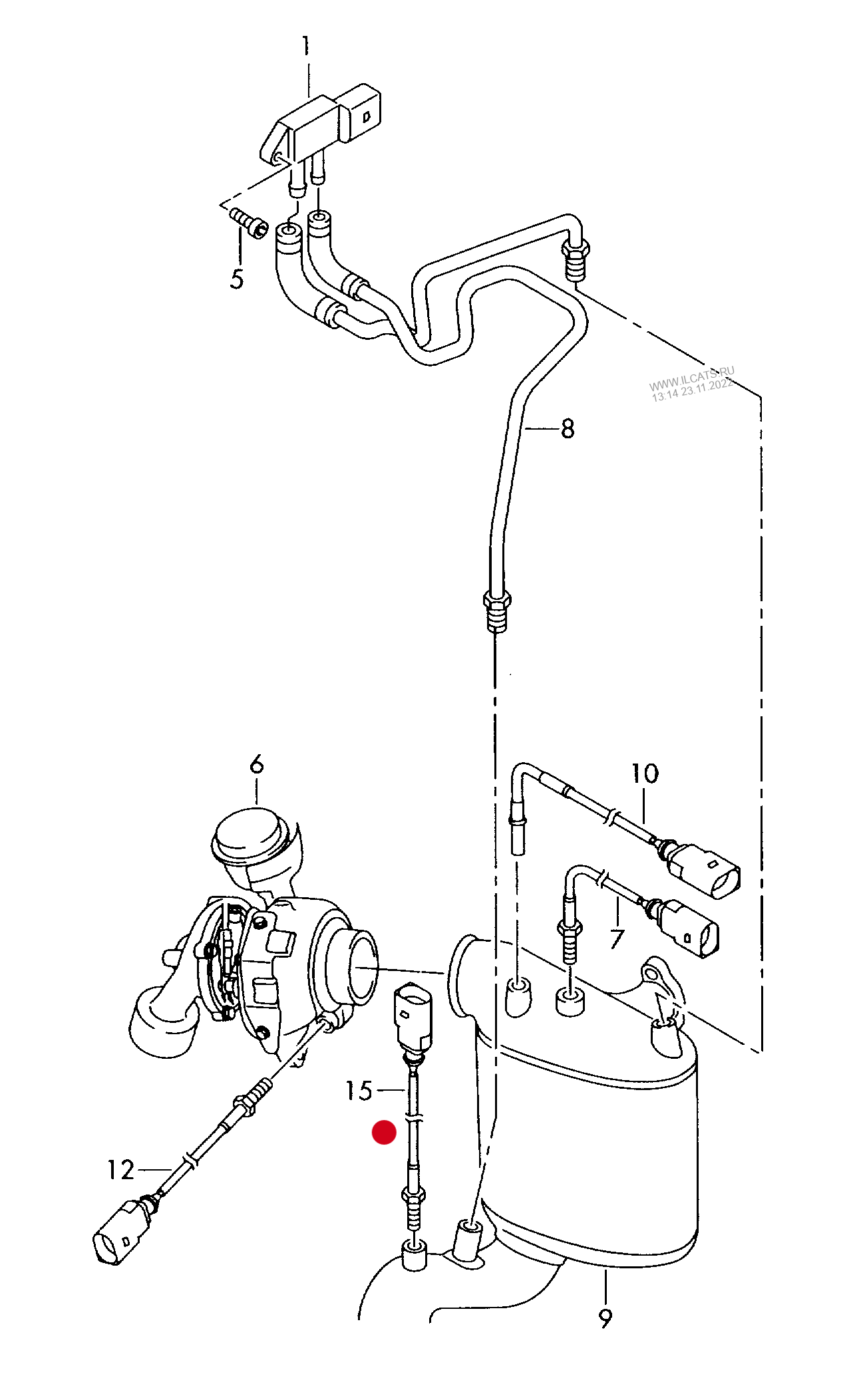 (15) 116969 MEYLE exhaust gas temperature sender (after diesel particul.filter) Orange plug
