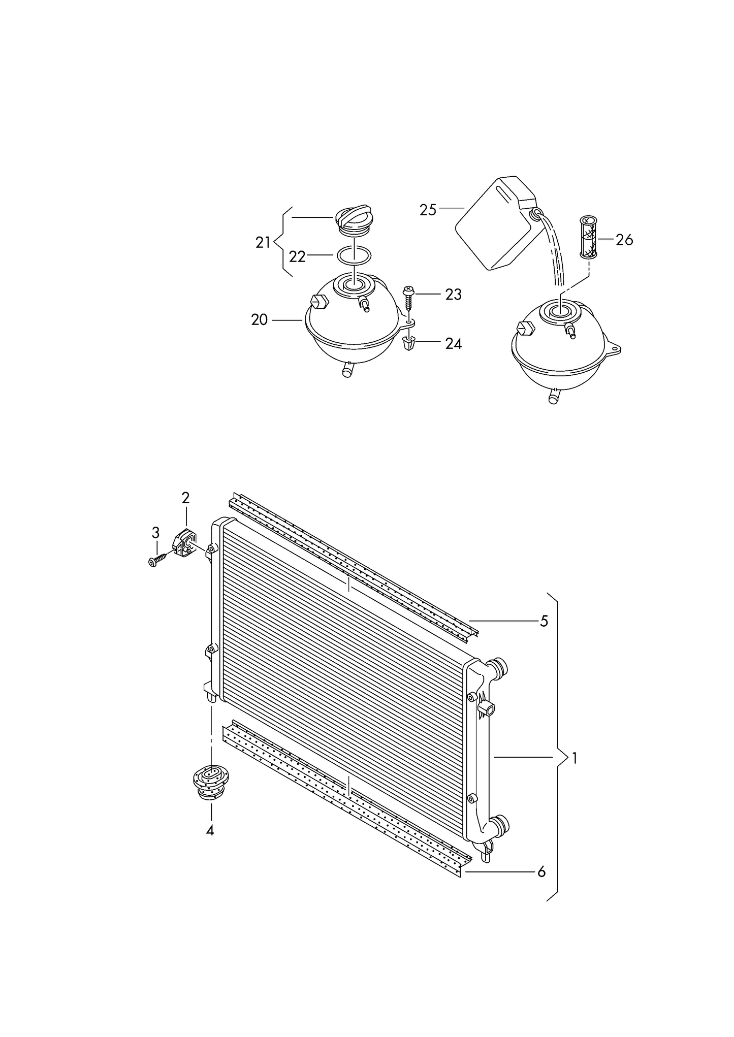 Handy image: Coolant Radiator & expansion tank/cap