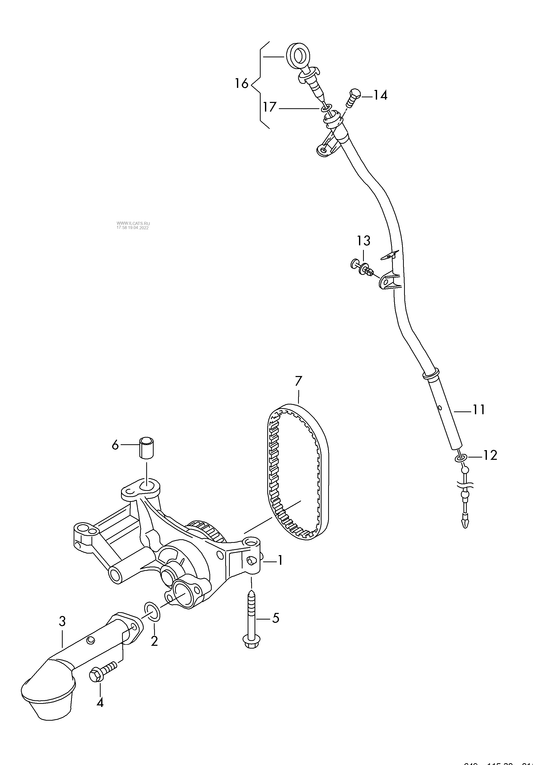 115-025 Polo 6R oil pump oil dipstick diesel eng.+ CAYA,CAYB, CAYC,CLNA 1.6ltr.