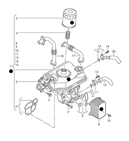 (ITEM 1) 149847 EGR Module with oil filter and oil cooler (No UK stocks-Please contact VWS 4 details)