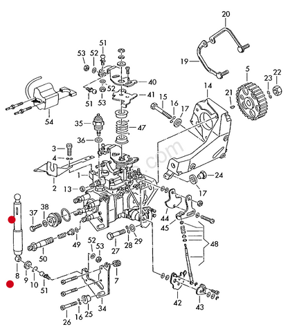 (8) 100322 FEBI Throttle Dashpot regulation throttle linkage, diesel injection pump