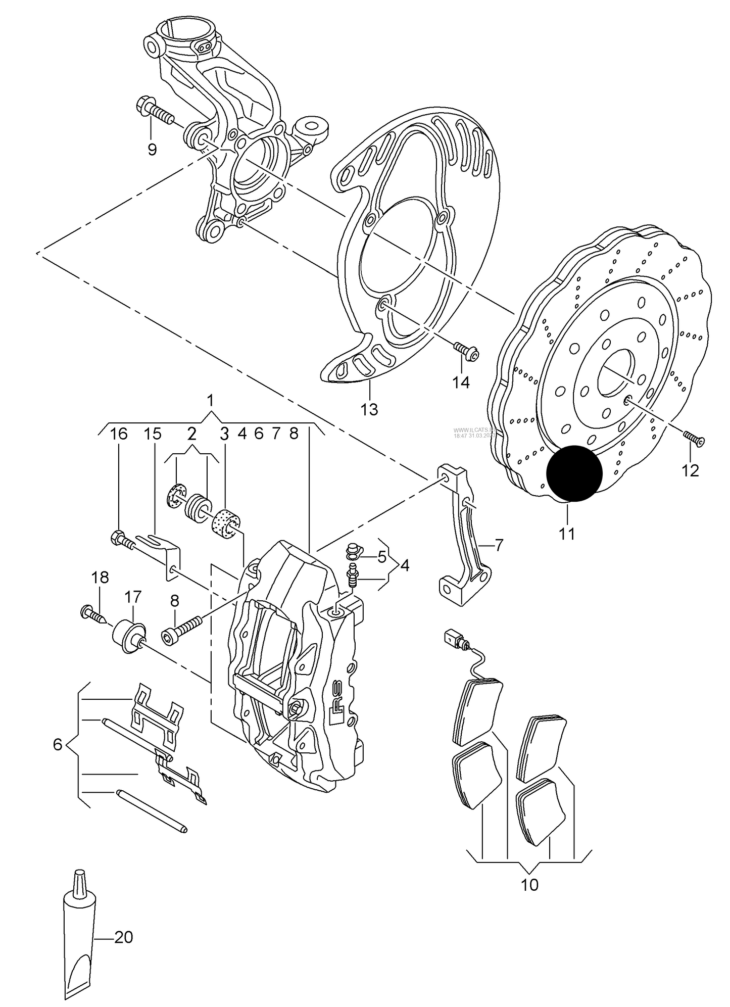 (item 11) 18692 OE Front brake disc (vented) D - 29.05.2017>> 370X34MM 5/112 punched PR-4P4 ''Special order''