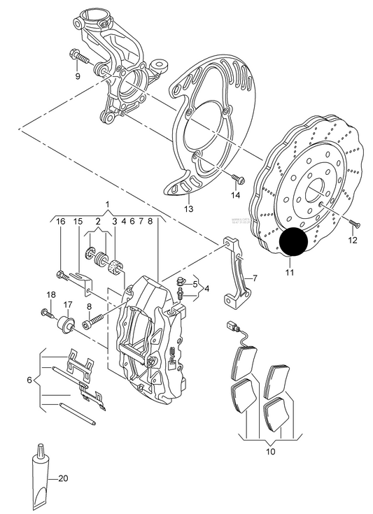 (item 11) 18692 OE Front brake disc (vented) D - 29.05.2017>> 370X34MM 5/112 punched PR-4P4 ''Special order''