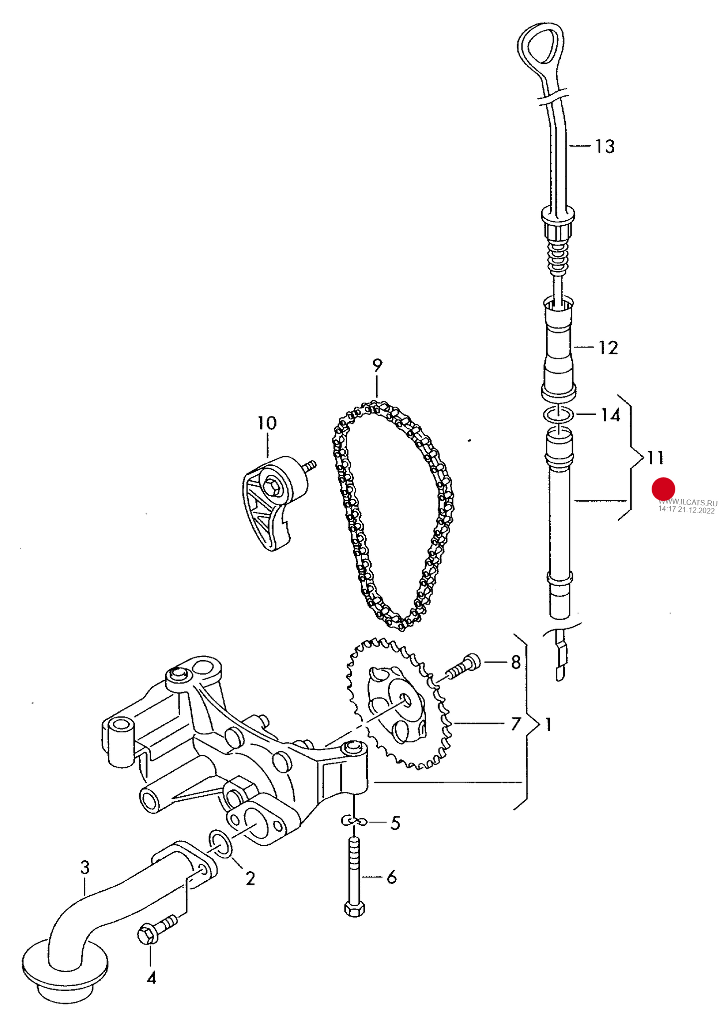 (item 11) 119027 Metzger OE Dipstick Tube