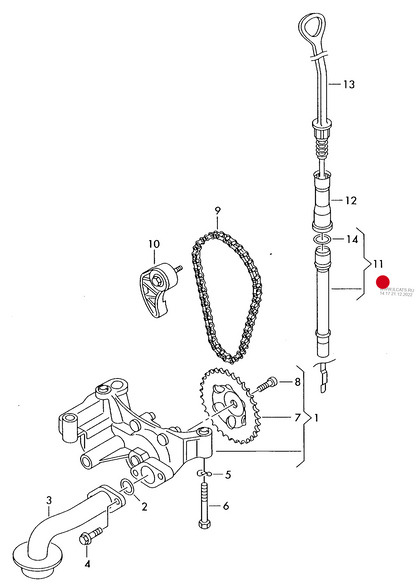 (item 11) 119027 Metzger OE Dipstick Tube