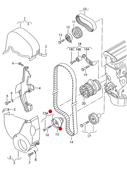 (15A) 108166 INA Tensioner Pulley for timing belt