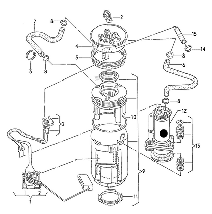 (ITEM 13) 111863 Swirl pot for Fuel pump 3.0bar white 'Special order 1-3 days'