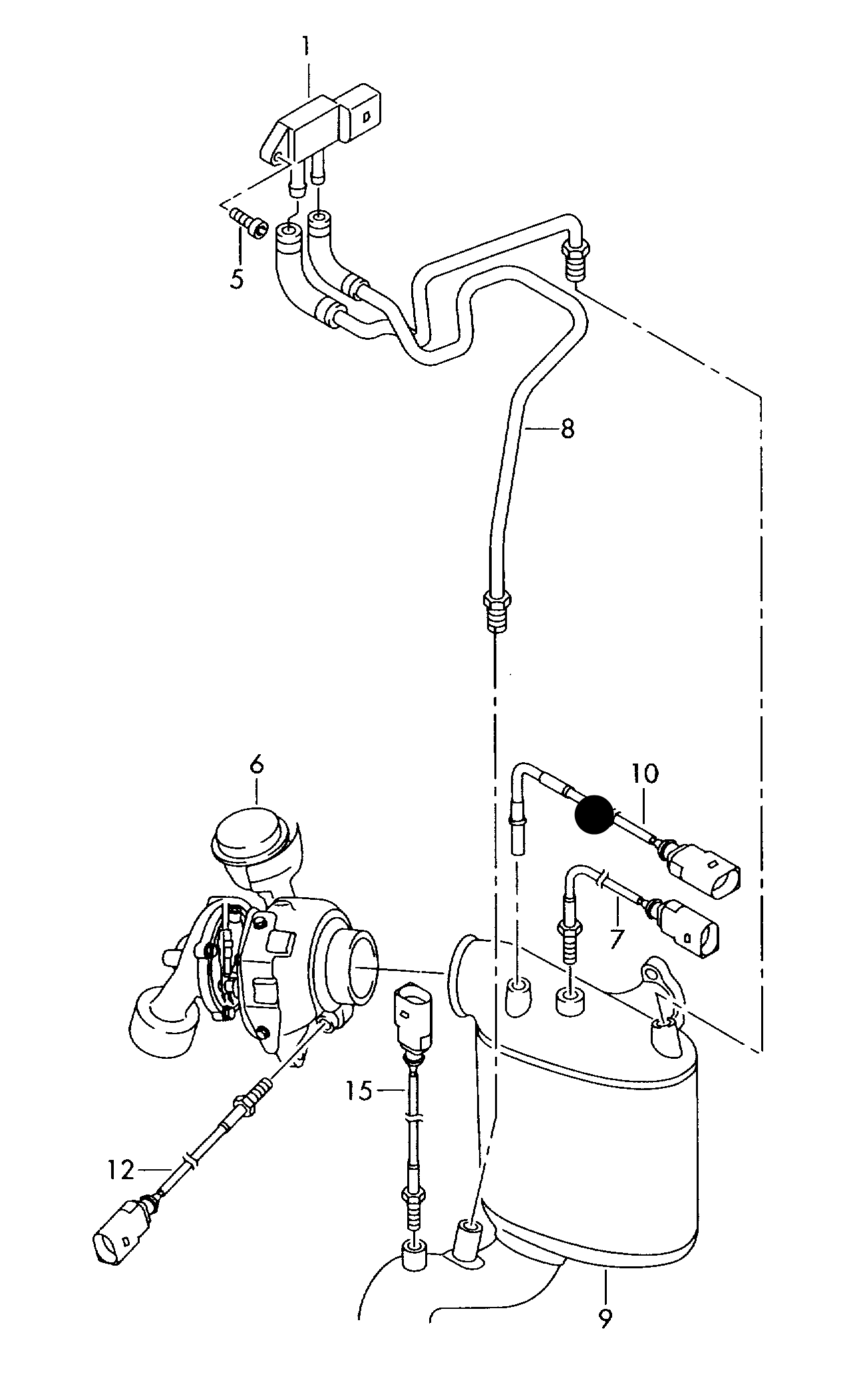 (Item 10) 109230 Bosch/Hella Exhaust gas temperature Sensor (Before diesel partic.filter)