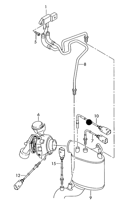 (Item 10) 109230 Bosch/Hella Exhaust gas temperature Sensor (Before diesel partic.filter)