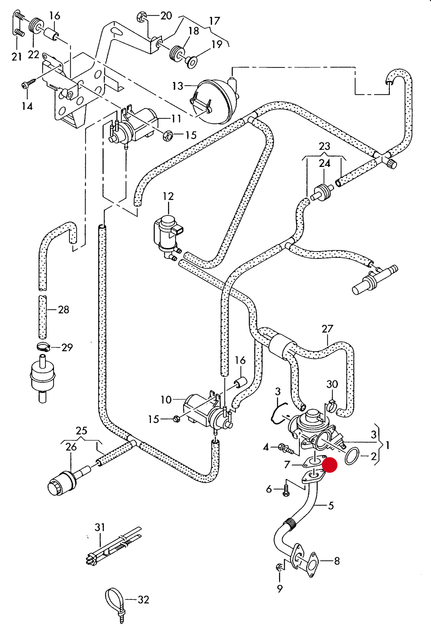 (7) 110376 OEM EGR gasket 32mm