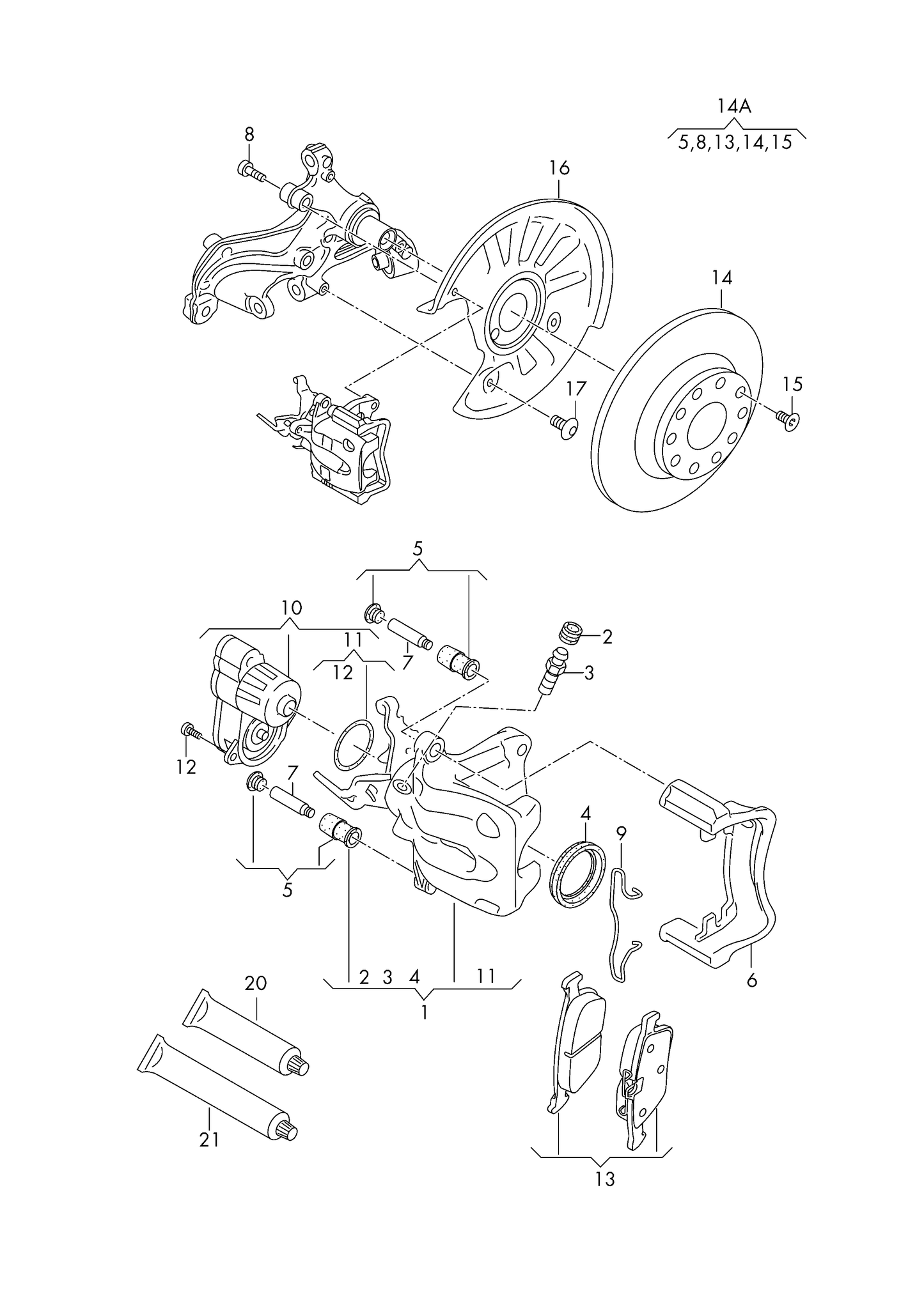 (13) 115815 Set of Rear Brake Pads VAG 2013> 1.0-2.0T PR-1ZA