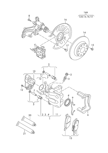 (13) 115815 Set of Rear Brake Pads VAG 2013> 1.0-2.0T PR-1ZA