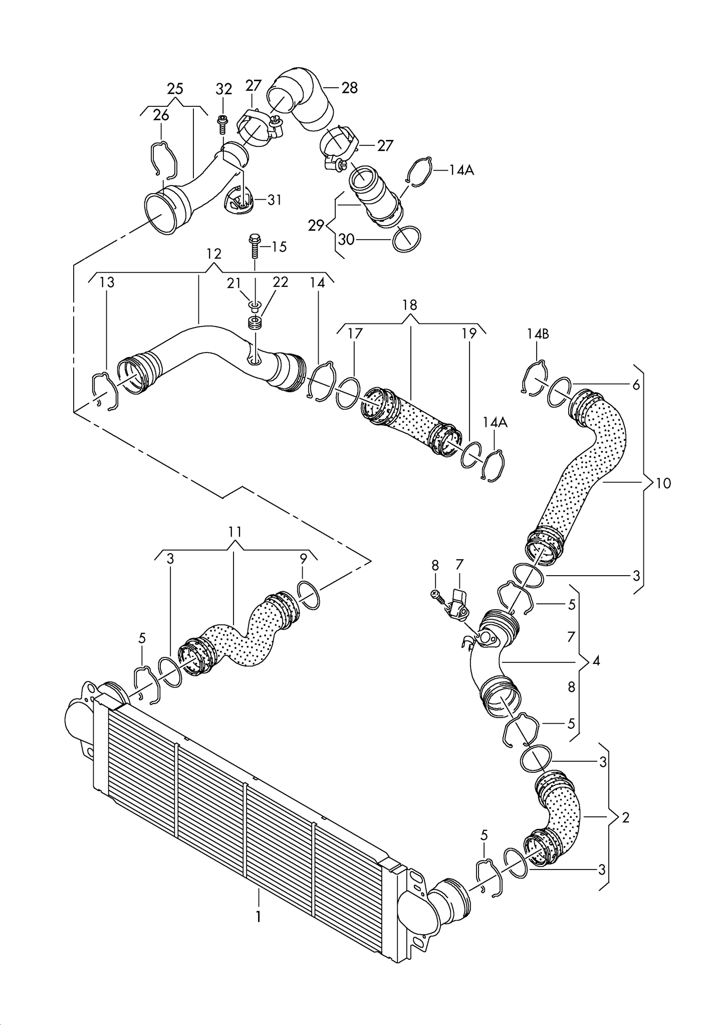 (14B) 116338 Intercooler hose clip 62mm