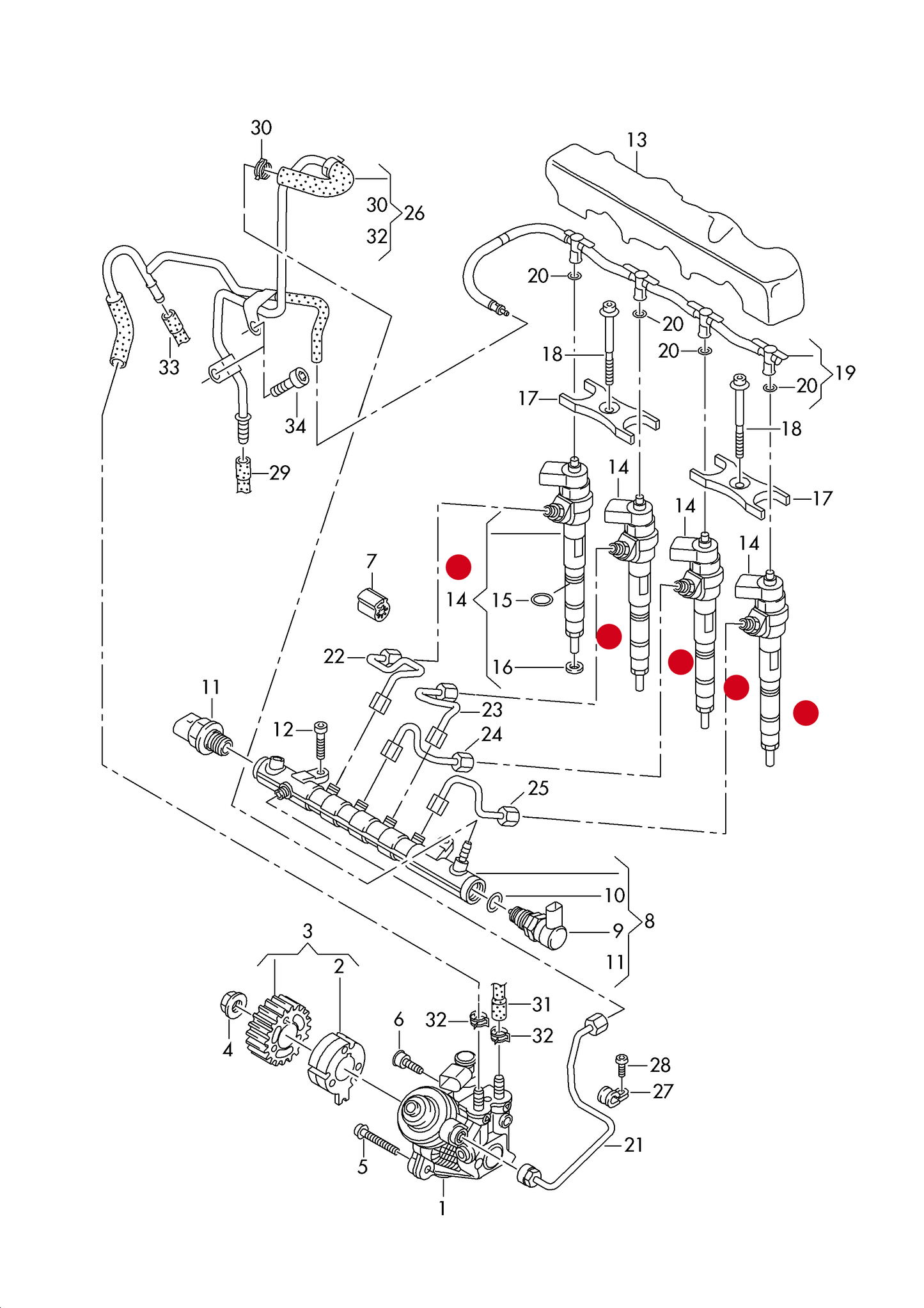 (14) 871013 BOSCH Reman EXC Diesel Injector 2.0tdi CR