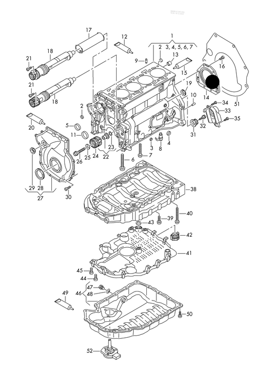 (item 14) 117042 Elring OE Rear sealing flange see workshop manual