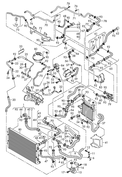 (15) 116732 Additional coolant pump coolant cooling system 4-cylinder+ petrol eng.+ CDLC,CDLF 2.0 ltr.