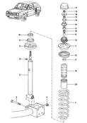 (ITEM 7) 102826 Rear Coil Spring Disc>Upper Golf mk2/MK3