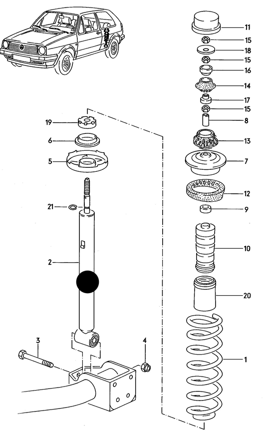 (ITEM 2) 103059A GAS Rear Shockabsorber 'not G3 GTI'