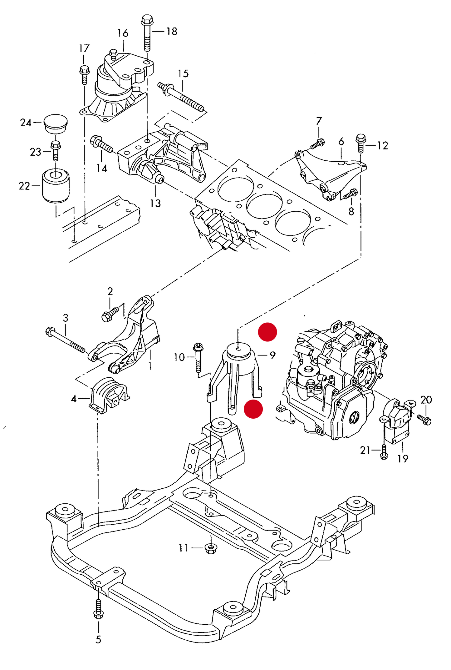 (9) 113926 Rear Engine Mounting T5 03> Manual Transmission