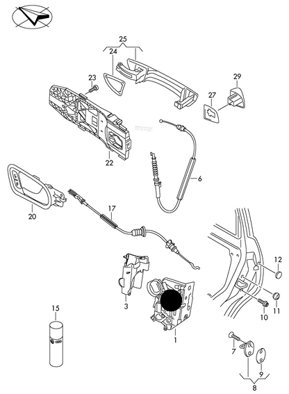 (ITEM 1) 623668 N/S/R Door lock inner 7pin 5K0 837 349 PR-4F2,4K3