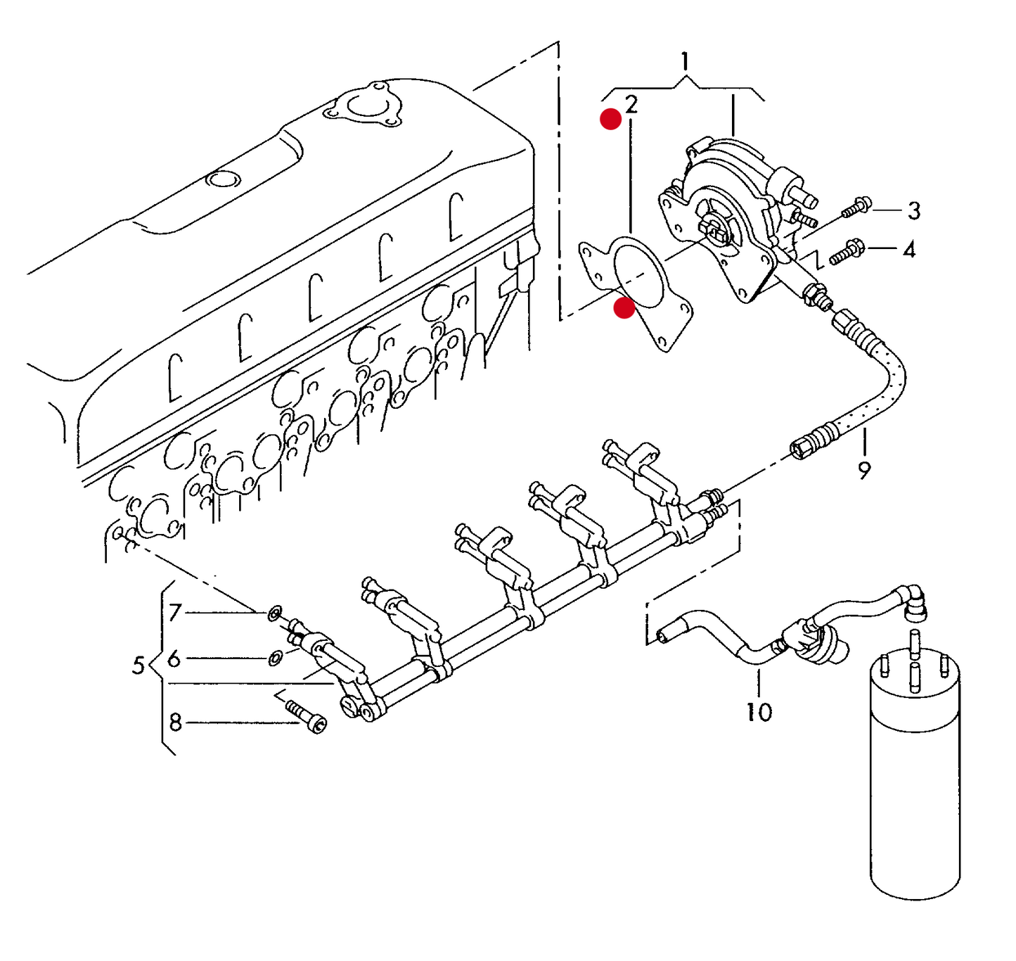 (2) 116692 ELRING Fuel/Vacuum pump gasket AXD,AXE,BNZ, BPC