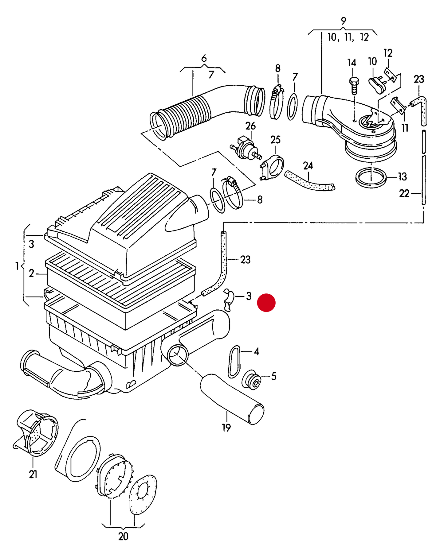 (3) 111458 AIR FILTER HOUSING CLIP