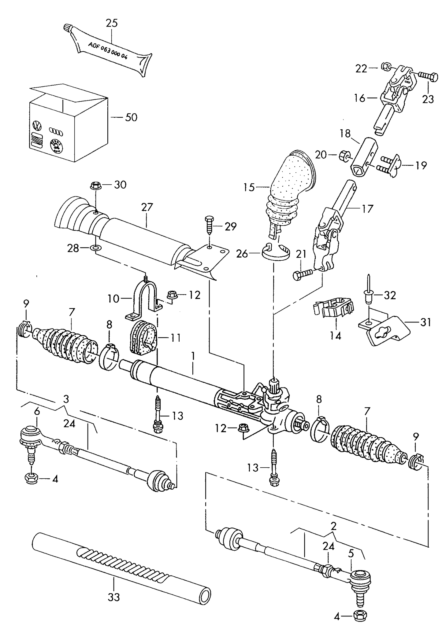 (2) 110232 L/H TIE ROD ASSY Golf mk3 Cabrio/Estate