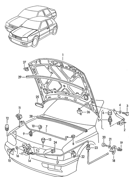 (9) 103093 GENUINE BONNET STAY CLIP