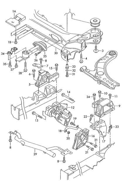 (25) 108244 REAR ENGINE>SUBFRAME SUPPORT ARM 1.4/1.6/1.8 MANUAL TRANS