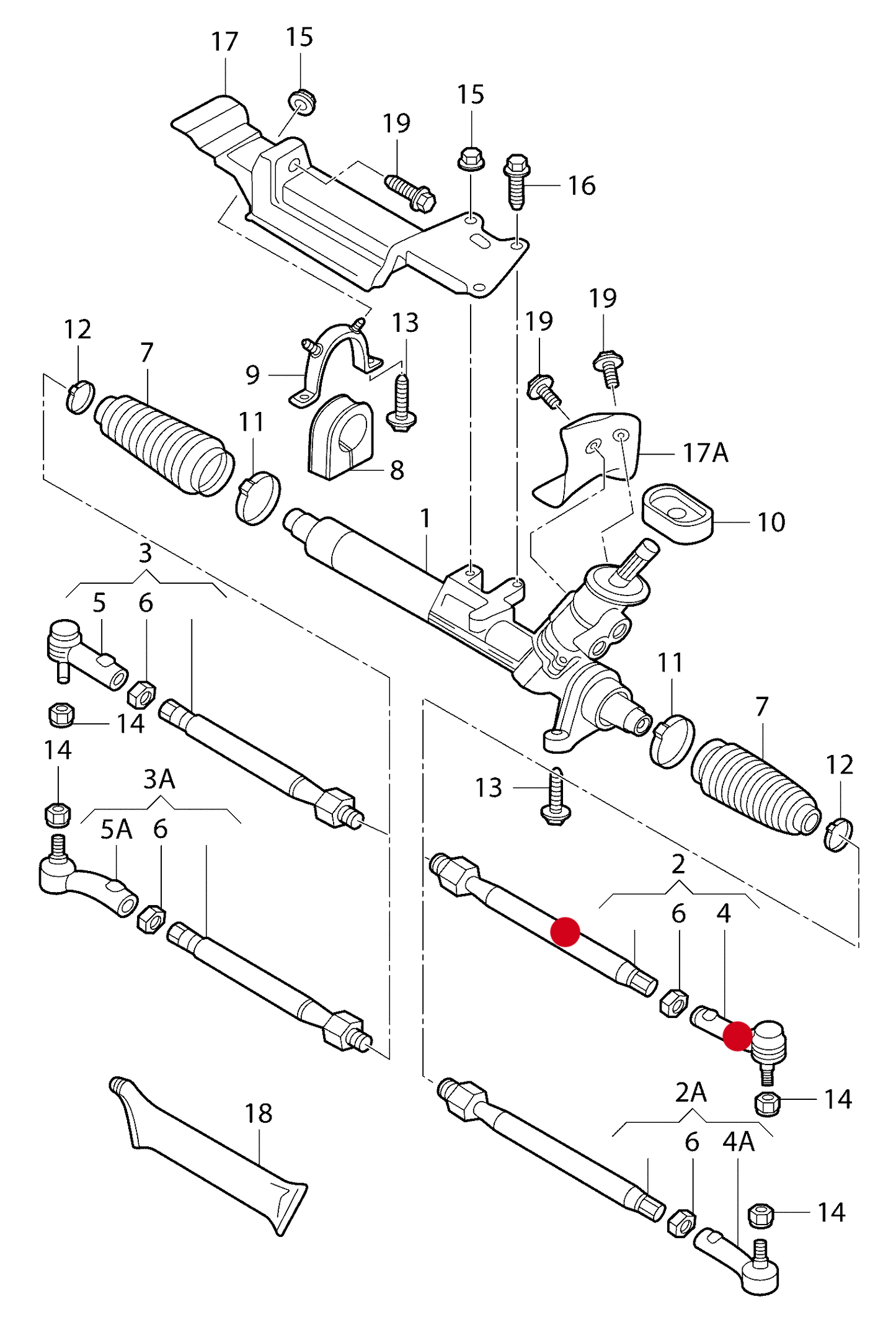(2) 109107 TRW Steering Tie Rod Assy-Left VAG 01/1998>