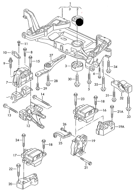 (ITEM 2) 110137 MEYLE Subframe Mounting>Upper BJB,BSU,BLS, BMM