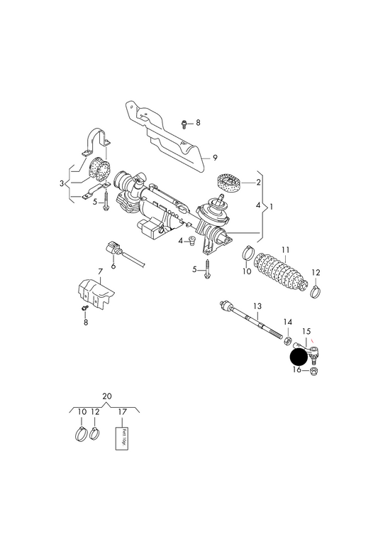 (Item 15) 110173 Febi/NK Steering Tie Rod End-Left Outer VAG 04>