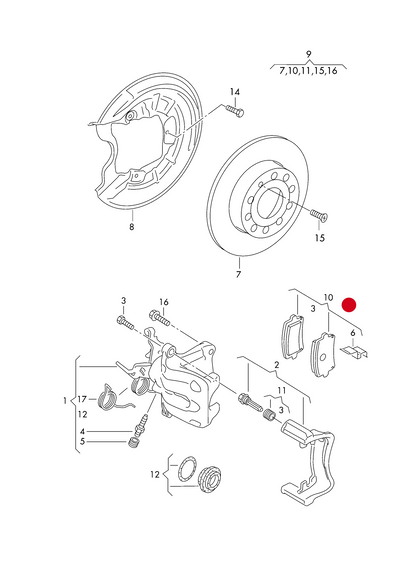 (10) 110738 EICHER Rear Brake Pad Set w/o sensors frt.-wh.dr.+ PR-1KZ,1KY, 1KV