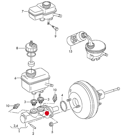 (1) 108656 Metelli LHD Brake Master Cylinder 'Models Without ESP'