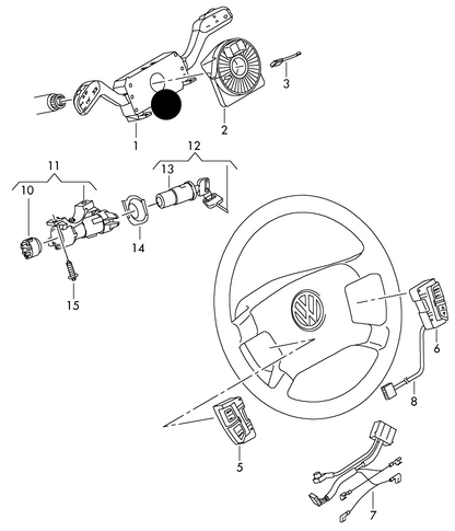 (ITEM 1) 638186 OE Original T5 steering col. combi switch for vehicles without multi function indicator