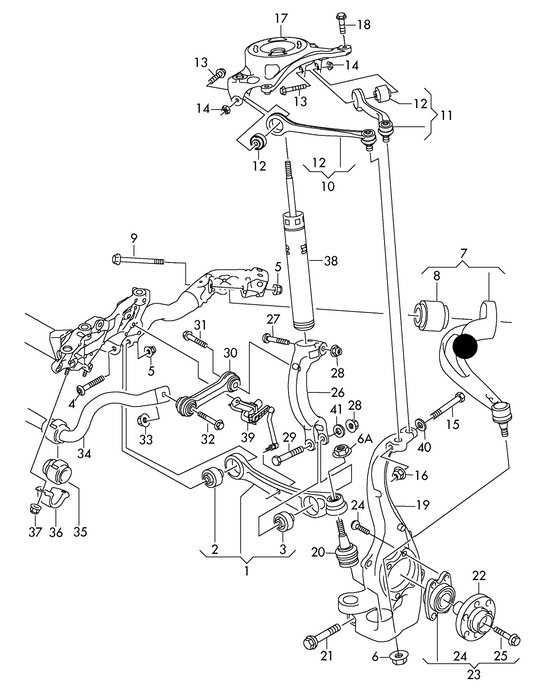 (item 7) 114324 Fedi R/H Control arm (Rear) banana type M14/65mm PR-A8S