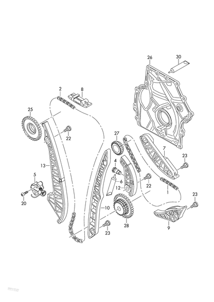 (1+) 106513 FEBI Timing Chain Kit for camshaft and balance shaft CCZB,CDAA engines