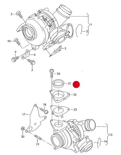 (21) 102445 ELRING Exhaust Turbocharger Gasket