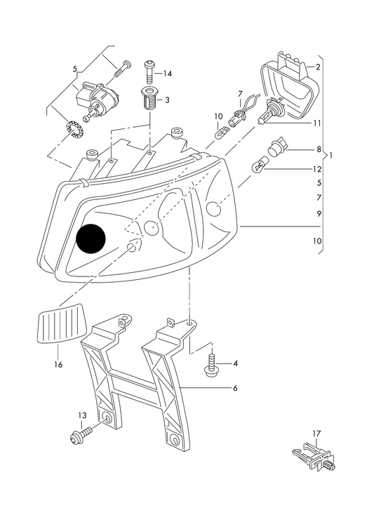 (ITEM 1) HL9047L TYC Headlamp Assy-Left T5 7H 03>09 H1/H7 ''Special order 1-2 days''