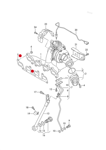 (5) 113937  Exhaust Manifold Gasket