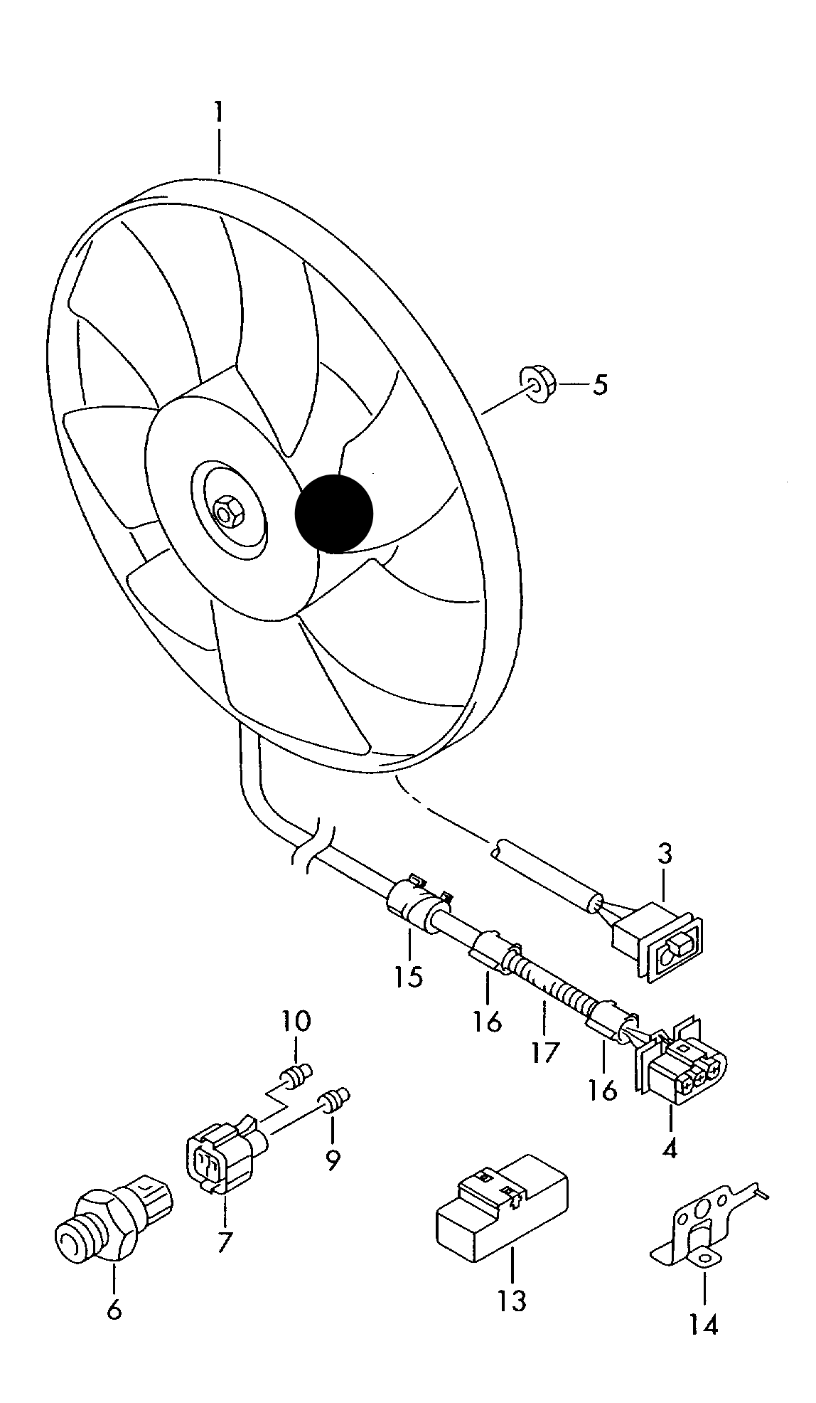 (ITEM 1) 111441 Radiator fan 300/60W 345mm	AQN,BDE,ARL