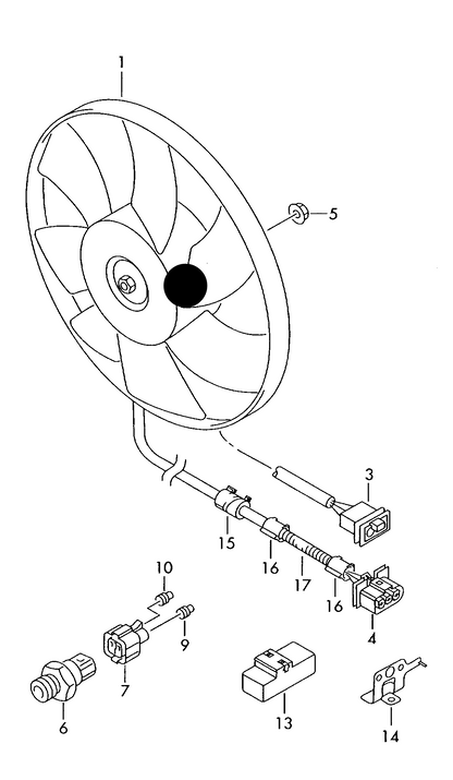 (ITEM 1) 111441 Radiator fan 300/60W 345mm	AQN,BDE,ARL