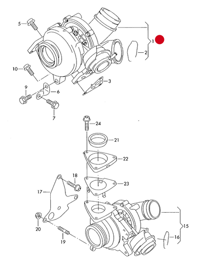 (1) 127725 GARRET New Original Turbo Charger T5 2.5tdi AXE,BLJ engines