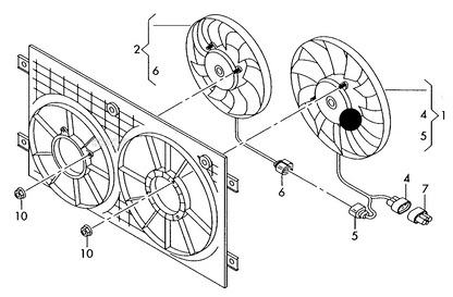 (1) 116982 MEYLE radiator fan for vehicle use in cold and moderate climates 400W 360MM TEMIC/BROSE PR-8Z4,8Z5, 8Z7