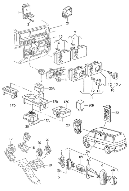 (7) 102691 FEBI 4pin switch for blower motor for models with supplementary heater