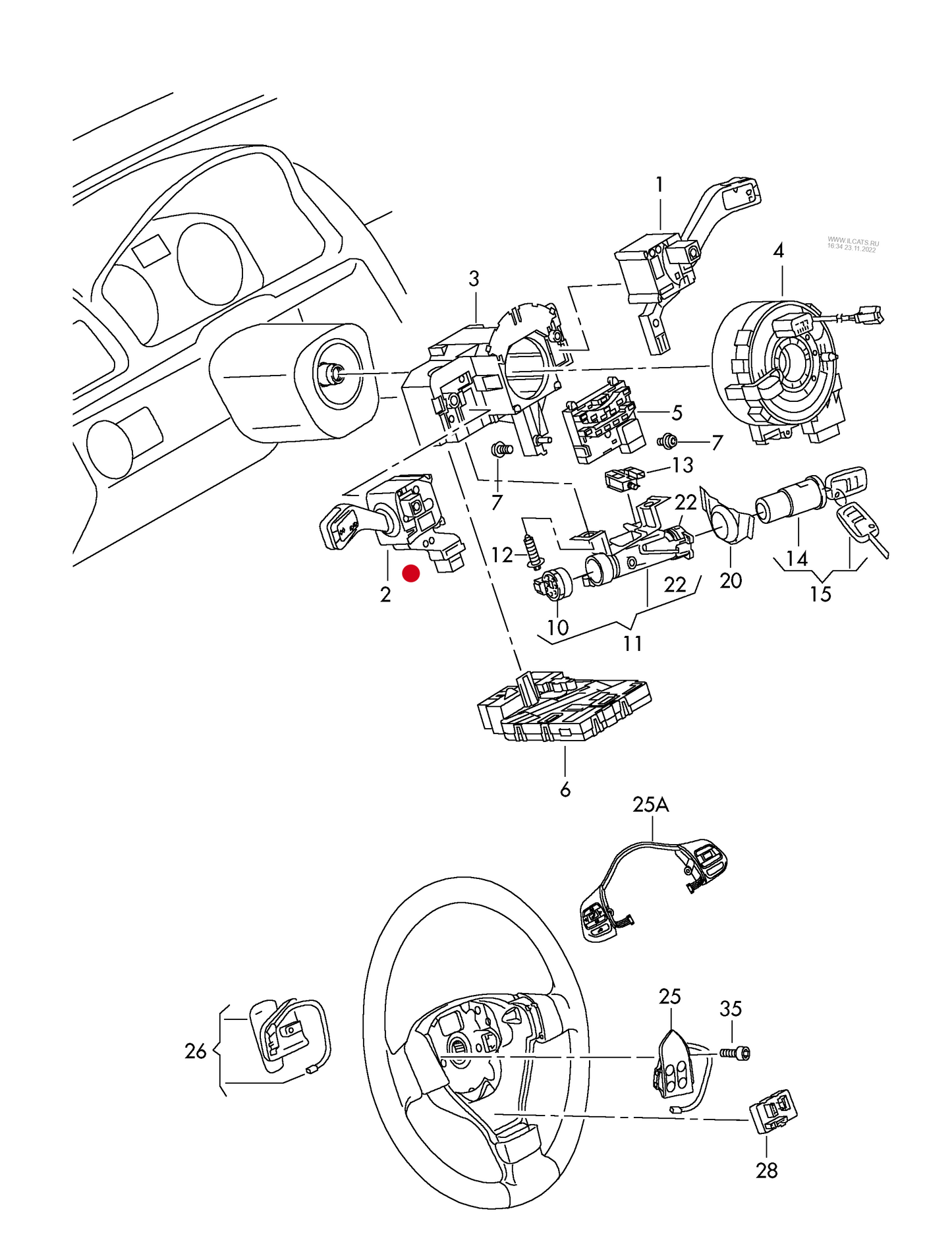 (2) 110111 MEYLE switch for turn signals,main and dip beam, headlight flasher and parking light