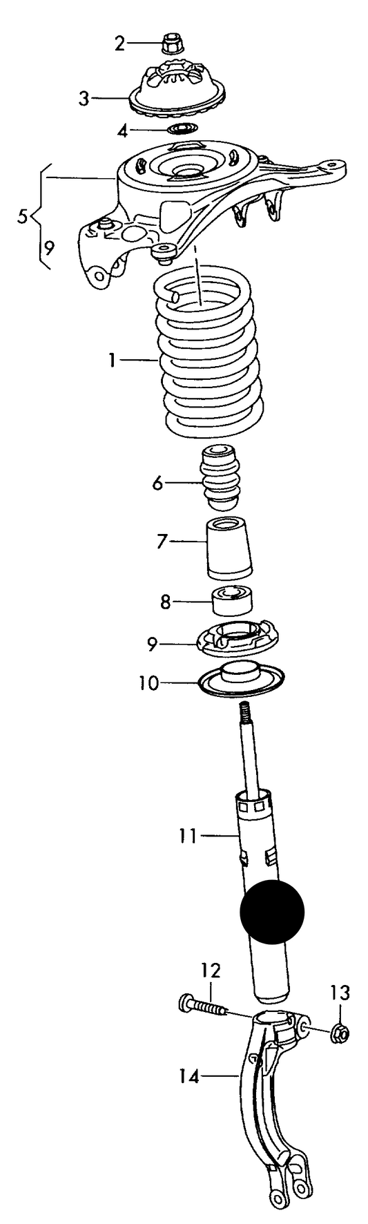 (ITEM 11) 313364 GAS Front Sports Suspension strut PR-1BE+0JE, 0JF,0JG,0JH, 0JJ,0JK,0JL, 0JM,0JN,0JP