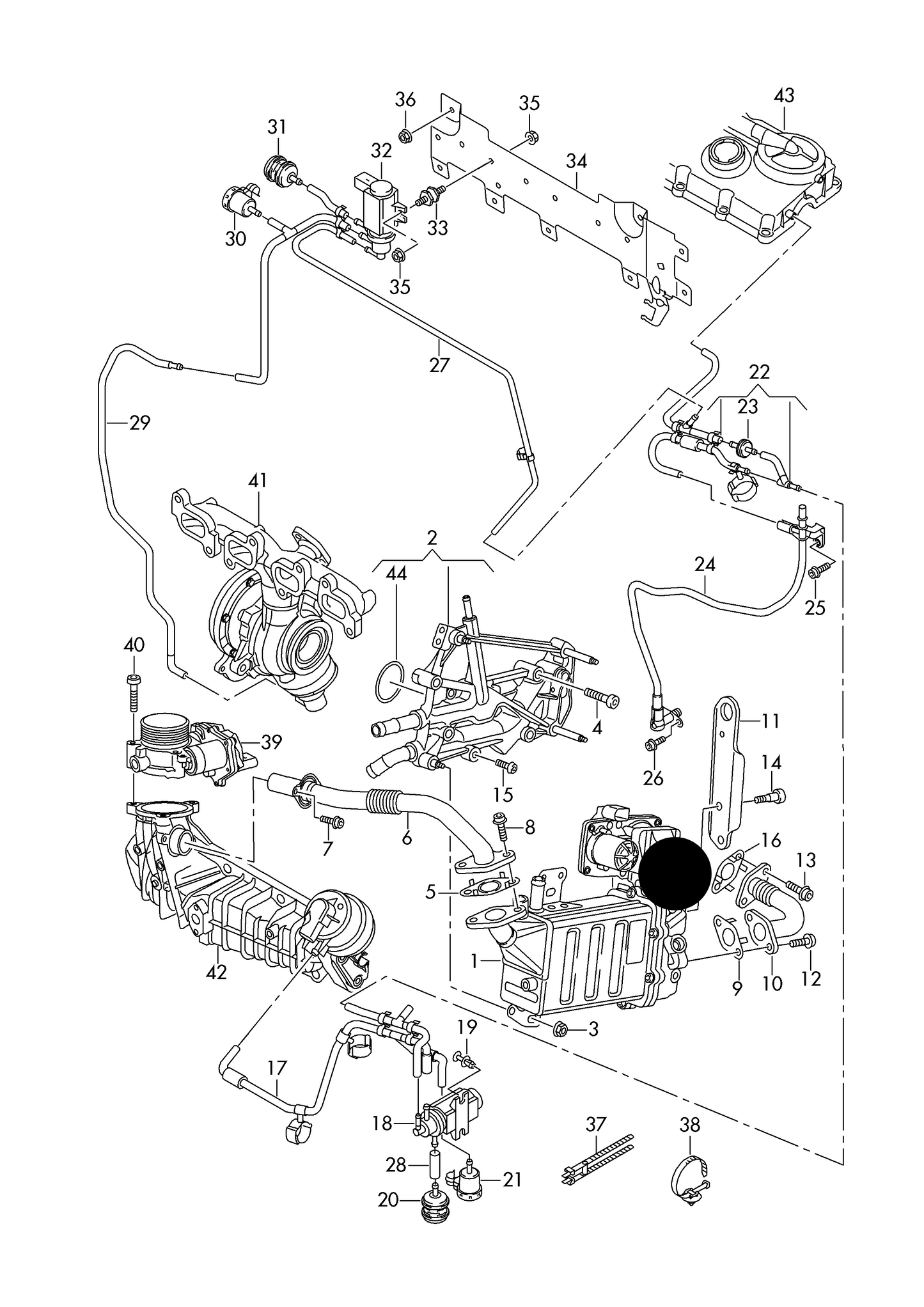 (1) 88378 PIERBURG EGR exhaust gas recuperation with control flap without Cooler T5/T6 2.0TDI 2016>